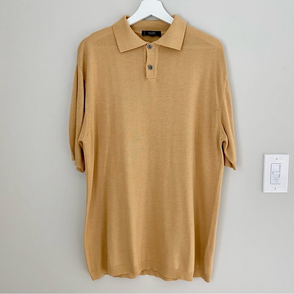 Raffi Men's Polo Sweater Knit Pullover Size M